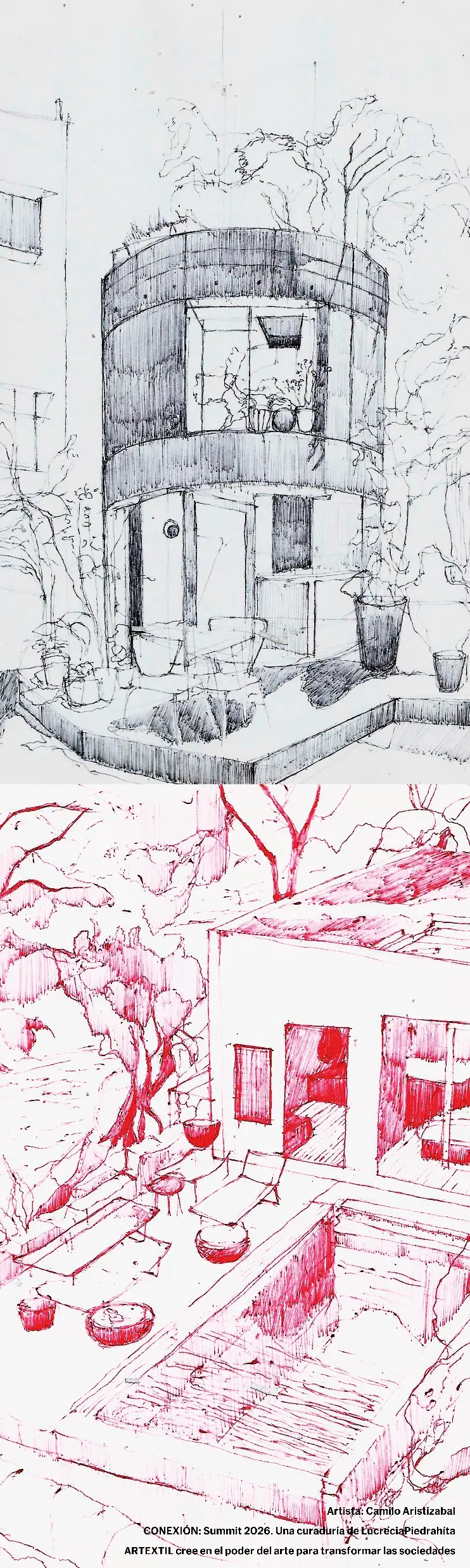 Ficha visual de la obra presentada por Camilo Aristizábal, técnica indicada: Dibujo.