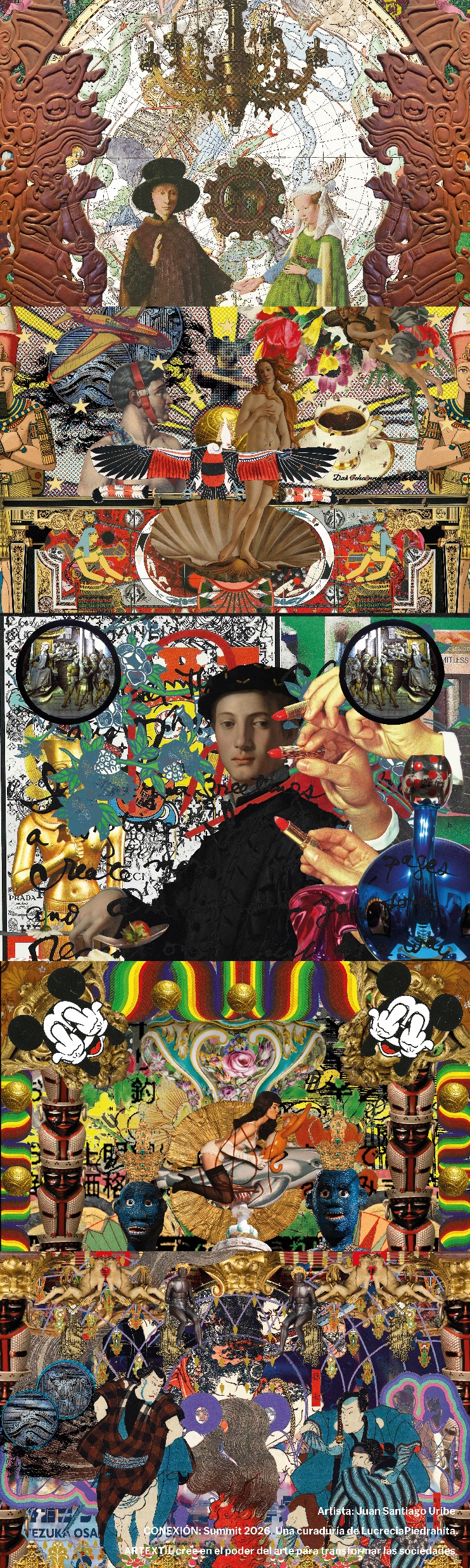 Ficha visual de la obra presentada por Juan Santiago Uribe, técnica indicada: Collage.