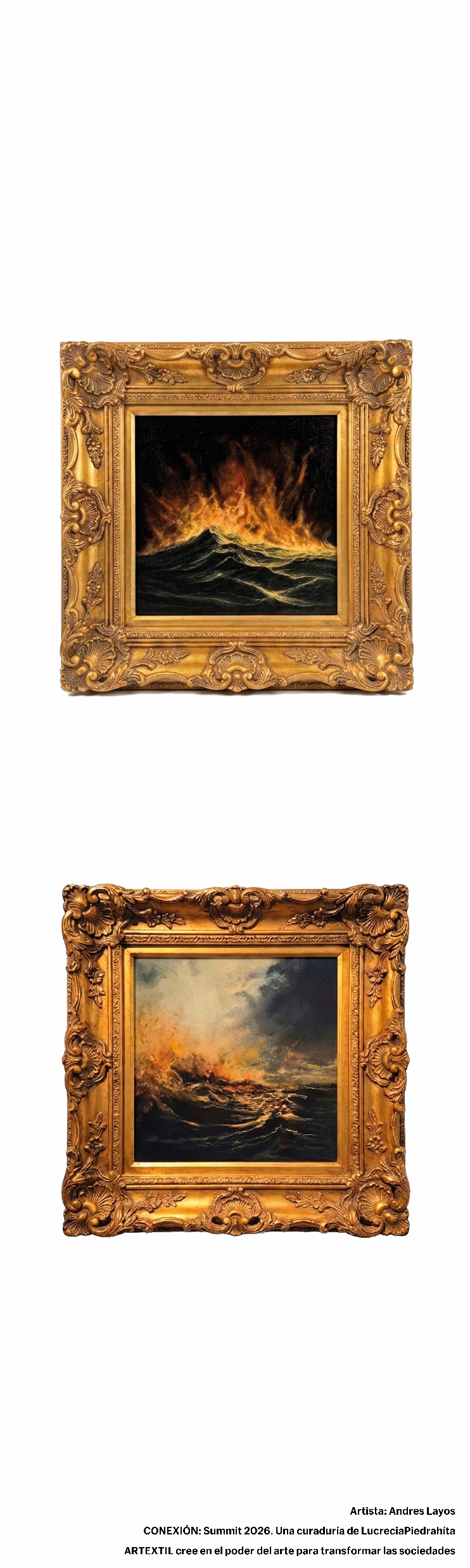 Ficha visual de la obra presentada por Andrés Layos, técnica indicada: Pintura.