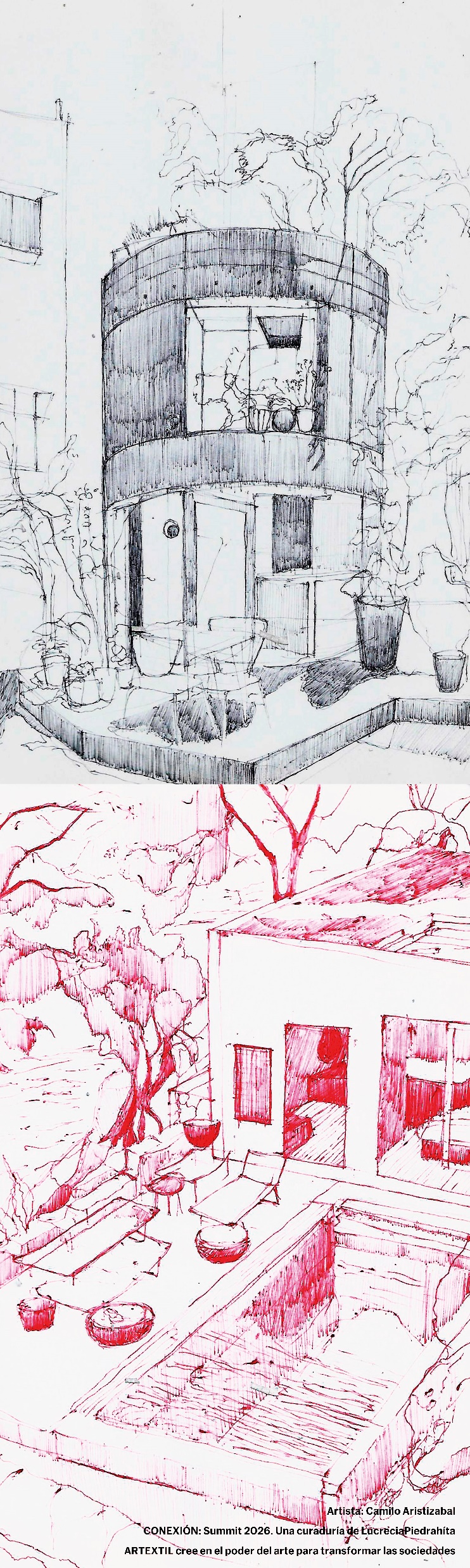 Ficha visual de la obra presentada por Camilo Aristizábal, técnica indicada: Dibujo.